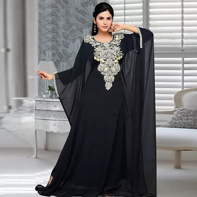 Women Islam Clothes Kaftan Robe Abaya Muslim Hijab Dress Turkey Robe Musulmana • £15.98