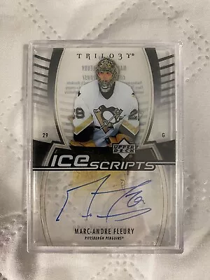 2006/07 Ud Trilogy Marc Andre Fleury Ice Scripts Auto Upper Deck Autograph • $79.43