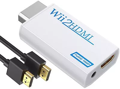 Portable Wii To HDMI Wii2HDMI Full HD Converter Audio Output Adapter TV White • $4.28