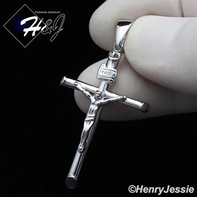 Men Women Solid 925 Sterling Silver Jesus Christ Cross Crucifix Pendant*sp213 • $27.99
