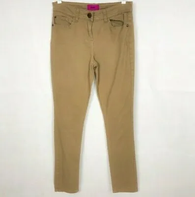 Beige Tan Brown Stretch Skinny Trousers Jeans 10 Boho Spring Casual Minimal • £12