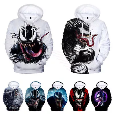 Marvel Venom Print Pullover Hoodie Sweatshirt Men Women Teens • £19.31