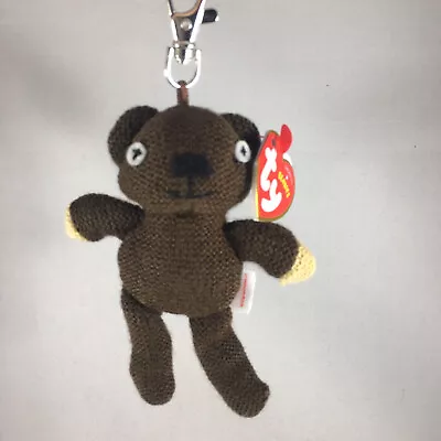 TY Beanie Baby Mr. Bean's TEDDY Bear (Metal Key Clip - UK Exclusive) (4.5 Inch) • $19.95