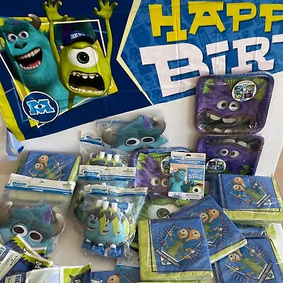 Monsters University Birthday Party Accessories Plates / Invites / Banners / Bags • $5