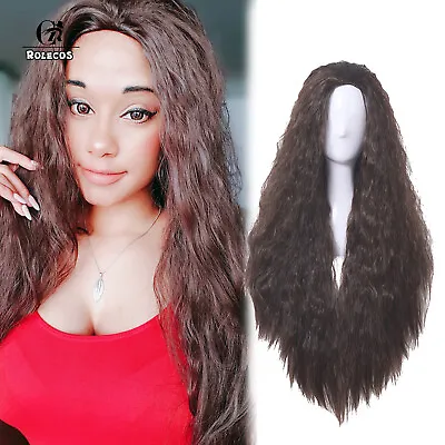 Princess Moana Cosplay Wigs Dark Brown Long Curly Wave Wig Halloween Hair • $25.10