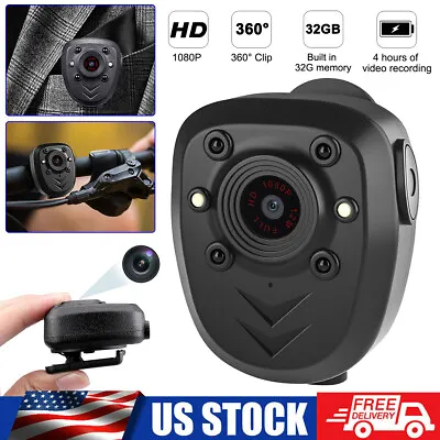 32G HD 1080P Camcorder Mini Police Body Camera 360° Video DVR IR Night Cam • $30.99