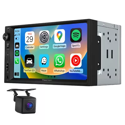 CAM+7  QLED Universal 2 DIN Android Auto CarPlay Car Video Stereo Radio GPS Navi • $132.64
