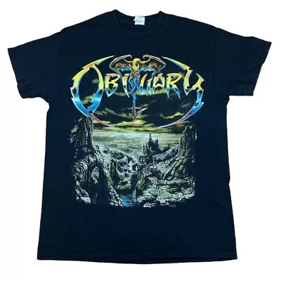 Obigary Band T Shirt Medium Metal Graphic Gildan Hipster Rock • £25