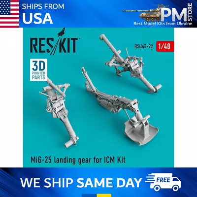 Reskit RSU48-0092 MiG-25 Landing Gear For ICM Scale Model Kit 1/48 • $28.95