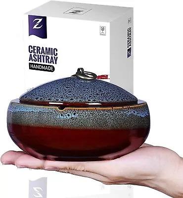 £11.18 • Buy JAIEF Ceramic Ashtray With Lid - Windproof,Cigarette Ashtray For Indoor/Outdoor