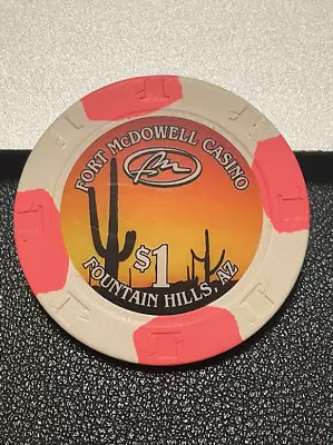 $1 FORT McDOWELL CASINO CHIP POKER CHIP FOUNTAIN HILLS ARIZONA GAMBLING TOKEN • £2.84