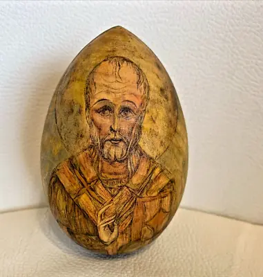 4  Russia Wooden Egg Made In Russia 2000 Christian Egg • $20