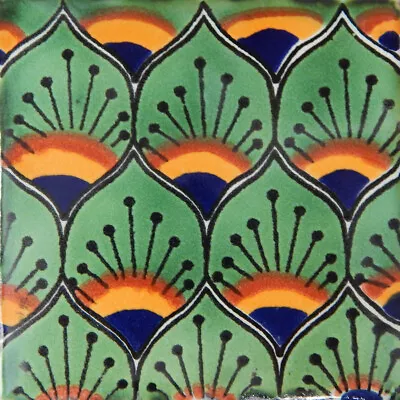 Mexican Tile Folk Art Handmade Talavera Backsplash Handpainted Mosaic # C154 • $1.79