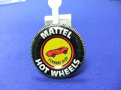 Tin Badge Mattel Hot Wheels Ferrari 312p 1969 Hong Kong Toys Cars Advert • £6.30