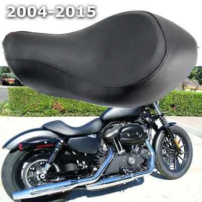 Driver Rider Solo Seat For Harley Sportster XL1200 XL883 48 72 Custom 2004-2015 • $77.97