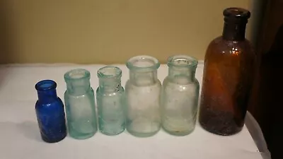 Lot Of 6 Dug Up Round Bottles-5 Unmarked-1 Bromo Selzer Emerson Drug Co Blue • $19.95