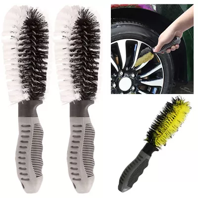 2 PC Car Wheel Tire Rim Scrub Brush Washing Cleaner Vehicle Cleaning Tool Auto • $9.98