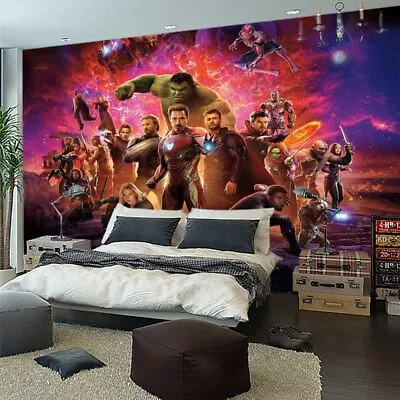 American Marvel Movie Full Wall Mural Photo Wallpaper Printing 3D Decor Kid Home • $69.34