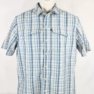 L.L.Bean Men Shirt Buttons Collars Short Sleeve Pockets Sz Medium M-Reg Multicol • $6.46