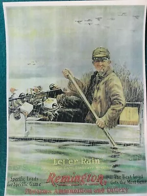 Remington Firearms & Ammunition And Cutlery Advertising Poster  Let 'er Rain  • $7.50