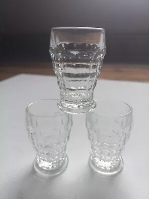 3 Vintage Jacobean Footed Clear Shot Glasses/eggcups  Regd. No 791409  • £8.99