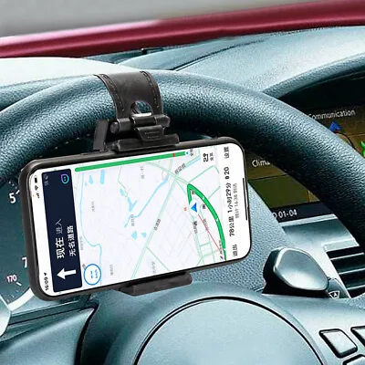 Black Car Accessories GPS Mount Stand Car Steering Wheel Phone Holder Clip Parts • $6.18