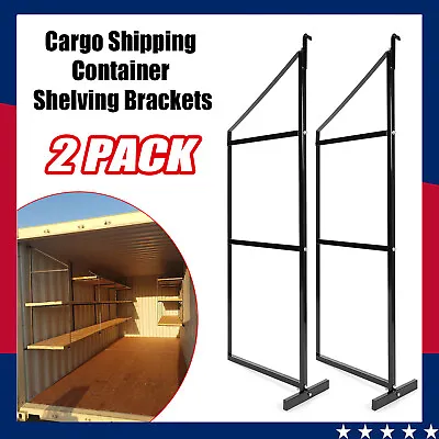 2PCS Cargo Shipping Container Shelving Shelf Brackets Powder Coated Universal • $159.99