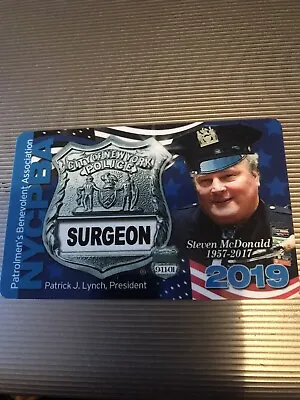 Patrolmen’s Benevolent Association 2019 Surgeon NYPD PBA Card~Unsigned • $28.88
