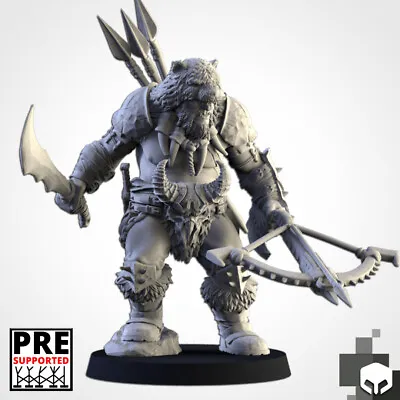 Hunter Ogre Northern Ogre RPG Wargames Fantasy DnD Tribal Ogre Miniature • $34.06