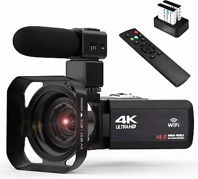 Video Camera 4k Camcorder 48MP Ultra HD Video Camera Wifi Vlogging  • $94.95