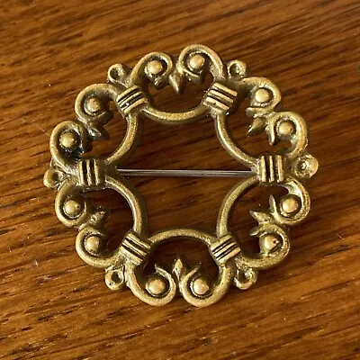 KALEVALA KORU FINLAND Bronze Brooch VINTAGE DESIGN TRADITIONAL 3h • $29.99