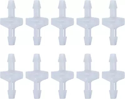 10 Pack 1/4 Inch Plastic Check Valve One Way Barb Hose Inline  • $12.06