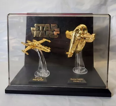 Star Wars Vintage 1995 X-Wing Star Fighter  And BOBA FETT SLAVE 1 Showcase  • $55