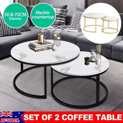 Set Of 2 Coffee Table Industrial Nesting Centre Accent Table Room Apartment Loft • $95.95