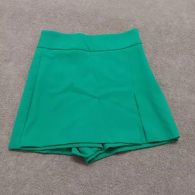 Zara Womens Size XS Green Solid Tennis Golf Skirt Skort Lined Shorts • $14.88