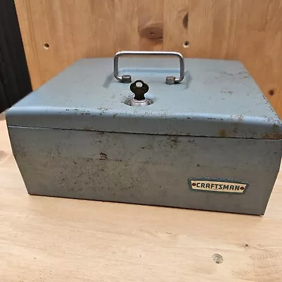 Vintage Craftsman Heavy Duty Metal Cash / Lock Box  With Key • $30