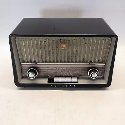 PHILIPS B3X75U Bakelite Valve Radio UNTESTED *Spares Or Repair* • £45