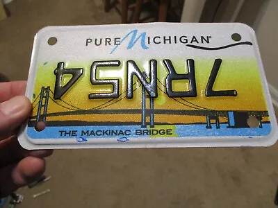 Mint Upside Down Michigan Error Motorcycle License Plate 7rn54 Mackinac Bridge • $140