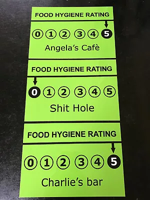 PERSONALISED Metal Sign Funny Novelty FOOD HYGIENE RATING Wall Custom Kitchen • £5.95
