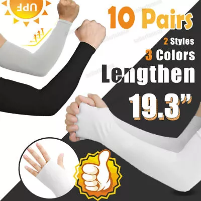 2 To 10 Pairs Cooling Arm Sleeves Cover Basketball Sport UV Sun Protection US • $6.99