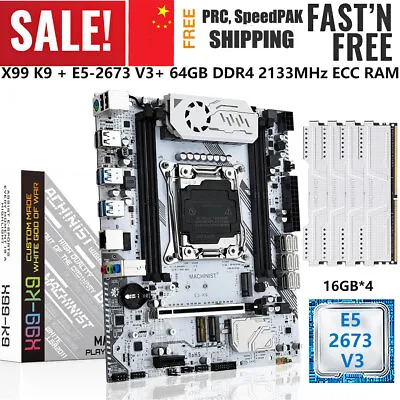 X99 Motherboard LGA 2011-3 + Xeon E5 2673 V3 64GB DDR4 2133MHz ECC RAM Combo Kit • $208.99