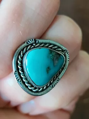 Native American Navajo Vintage Ring Size 4.75 Sterling And Turquoise • $20