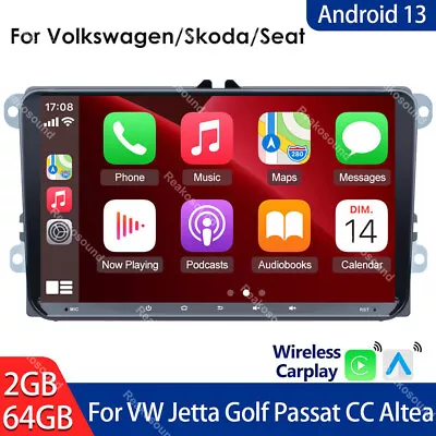 2+64GB Car Stereo Radio Carplay GPS Navi 2DIN For VW Jetta Golf Passat CC Altea • $119.99