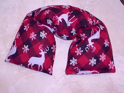 Microwave Flaxseed Neck & Shoulder Wrap Pillow Heating Pad  Red Plaid Christmas • $28