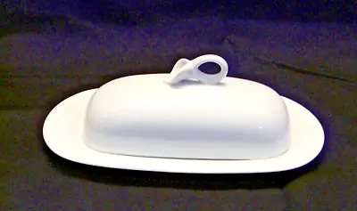Mikasa  Classic Flair  White Butter Dish With Lid - K1991 - Made In Japan • $30