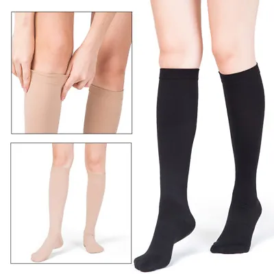 Compression Socks 20-30 MmHg Knee High Nurses Teacher Varicose Veins Stockings • $23.31