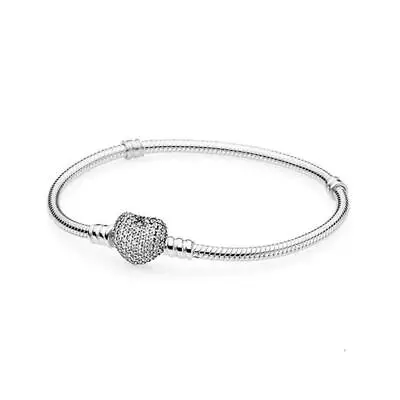 Authentic Sparkle Heart Clasp Bracelet 17 19 21cm • $8.99