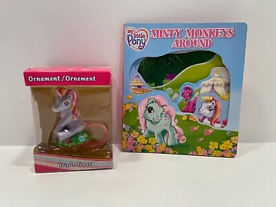 My Little Pony Triple Treat Christmas Ornament 2004 Hasbro NIB + Minty Book • $17