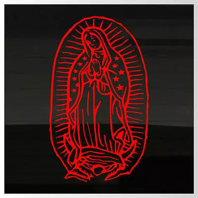 Virgin Mary Guadalupe LARGE 15  X 9  Outdoor Durable RED Decal Sticker • $15.99