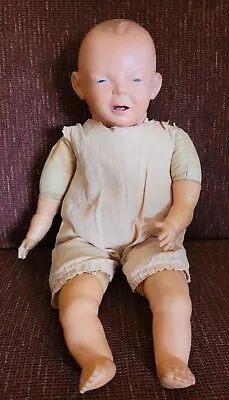 Ideal Blessed Event Baby Doll 19” Crying Mad Face Vintage 1950s Squeaker As Is • $45